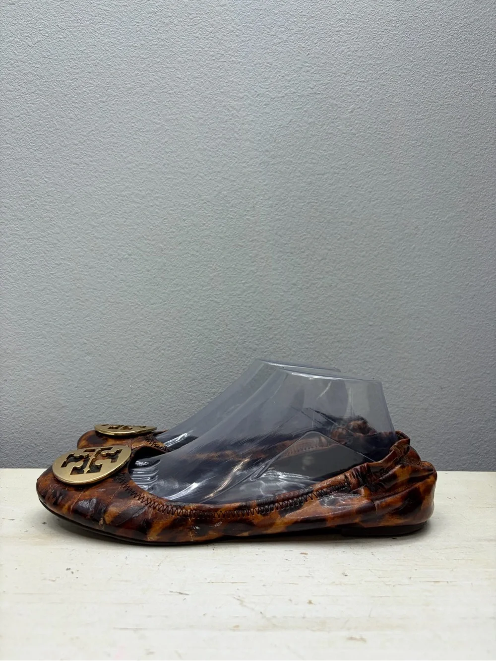 Tory Burch Cheetah Print Patent Leather Reva Flats Size 10
